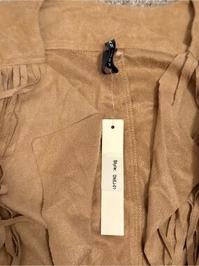 Tan Suede Fringe Jacket - Neutral Tan